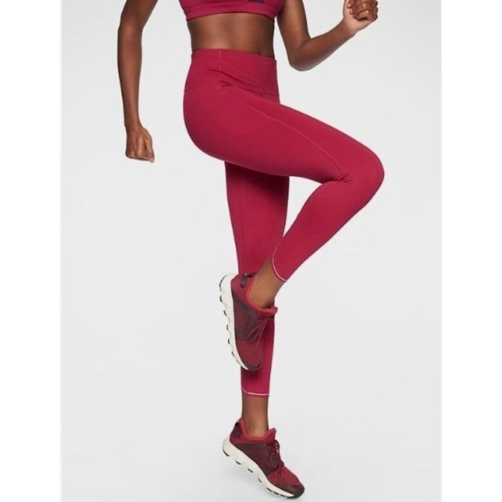 Athleta Rose Verbena Run Free 7/8 Tight - Sz Large Tall EUC - PLEASE READ